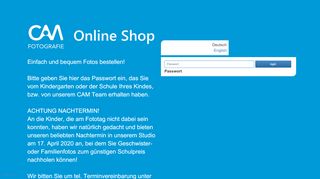 
                            1. CAM- Online Shop - Login - CAM Fotografie