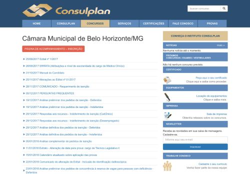 
                            13. Câmara Municipal de Belo Horizonte/MG - Concurso - Consulplan