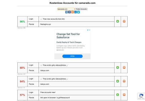 
                            1. camarads.com - kostenlose Accounte, Parolen und Logine