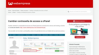 
                            9. Cambiar contraseña de acceso a cPanel - Preguntas Frecuentes ...
