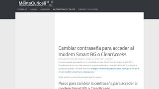 
                            5. Cambiar contraseña para acceder al modem Smart RG o ClearAccess