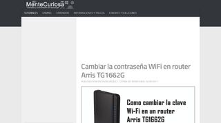 
                            2. Cambiar la contraseña WiFi en router Arris TG1662G - Mentecuriosa.net