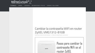 
                            4. Cambiar la contraseña WiFi en router ZyXEL VMG1312-B10B