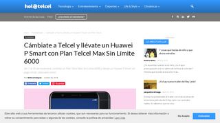 
                            5. Cámbiate a Telcel y llévate un Huawei P Smart con Plan Telcel Max ...