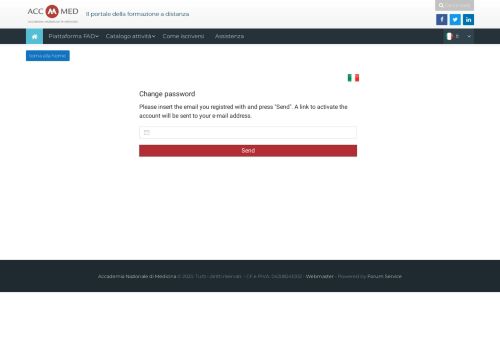 
                            4. Cambio password - fad accmed - Accademia Nazionale di Medicina