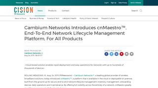 
                            6. Cambium Networks Introduces cnMaestro™, End-To-End Network ...