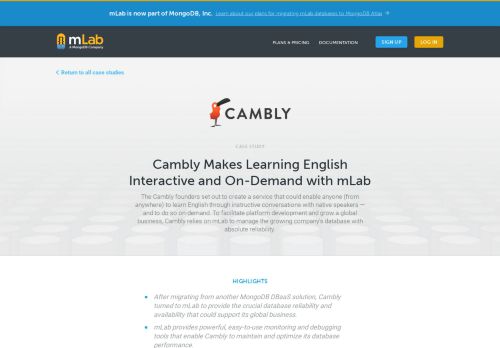 
                            9. Cambly Case Study | mLab Cloud MongoDB Hosting