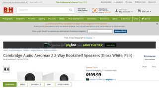 
                            9. Cambridge Audio Aeromax 2 2-Way Bookshelf Speakers C10729 B&H