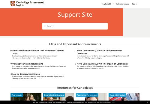 
                            6. Cambridge English Support Site