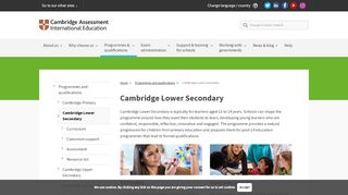 
                            2. Cambridge Lower Secondary - Cambridge International