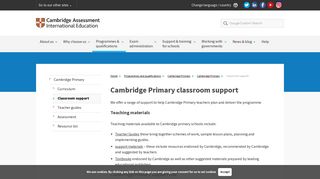 
                            4. Cambridge Primary classroom support