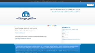 
                            11. Cambridge/Fidelity Client Login : Investments and Insurance Group