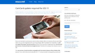
                            12. CamCard update required for iOS 11 | resco.net