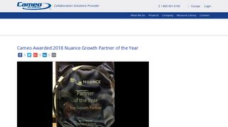 
                            11. Cameo Awarded 2018 Nuance Growth Partner of the Year ...