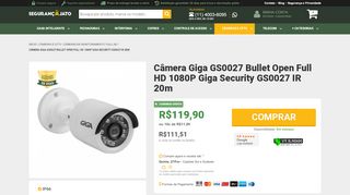 
                            10. Câmera Bullet Open HD Giga Security GS0027 IR 20m | SegurancAjato