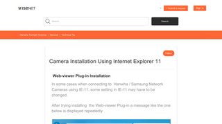 
                            7. Camera Installation using Internet Explorer 11 – Hanwha Techwin ...