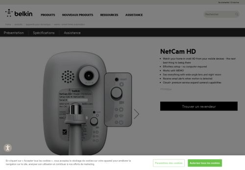 
                            2. Caméra Wi-Fi NetCam HD avec vision nocturne - Belkin
