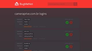 
                            4. cameraprive.com.br logins - BugMeNot