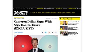 
                            11. Cameron Dallas Signs With StyleHaul Network – Variety