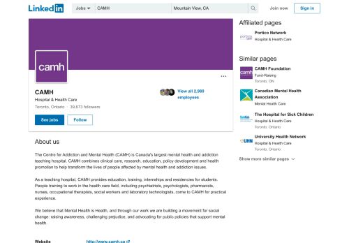 
                            8. CAMH | LinkedIn