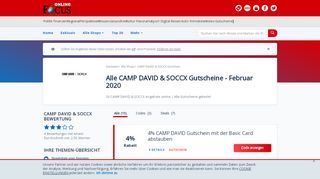 
                            10. Camp David Gutscheine: 5€ Rabatt - Februar 2019 - Focus