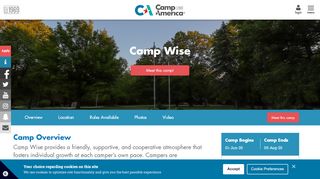 
                            8. Camp Wise - Camp America