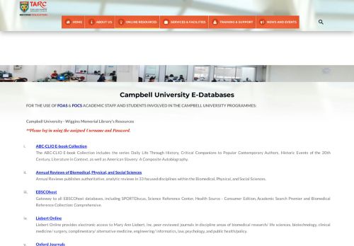 
                            10. Campbell University E-Databases - Tunku Abdul Rahman ...