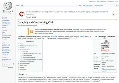 
                            9. Camping and Caravanning Club - Wikipedia