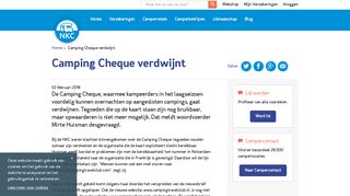 
                            4. Camping Cheque verdwijnt | NKC