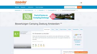 
                            9. Camping Zeeburg Amsterdam** in Amsterdam Niederlande 8.0 ...