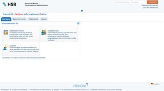 
                            9. CampInO - Campus Informationen Online - Hochschule HIS