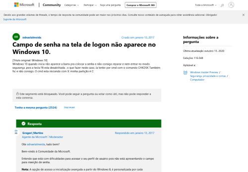 
                            1. Campo de senha na tela de logon não aparece no Windows 10 ...