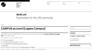 
                            1. CAMPUS account (Lugano Campus) | USI Desk