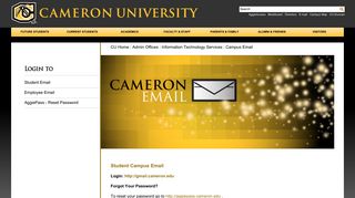 
                            5. Campus Email - Cameron University