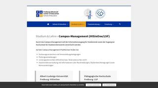 
                            4. Campus-Management (HISinOne/LSF) – Freiburg Advanced Center ...