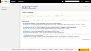 
                            2. CAMPUS-Startseite - CAMPUS-Informationssystem - Confluence