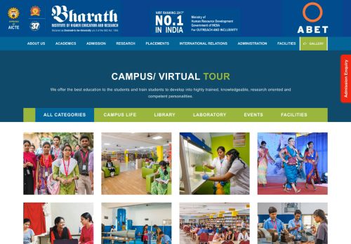 
                            10. Campus Tours - Bharath Institute of Higher Education and Research