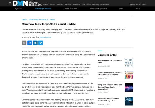 
                            8. Camrivox taps JangoMail's e-mail update - DMNews.com