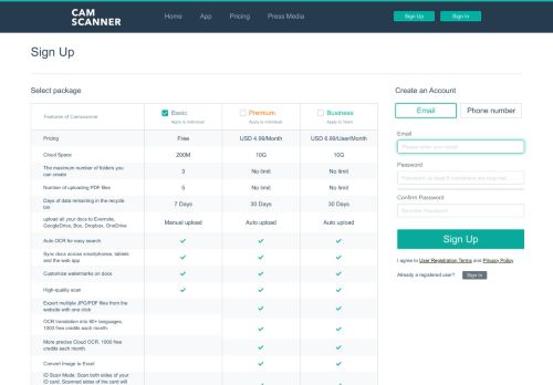 
                            3. CamScanner Sign up | Sync documents to cloud account and across ...