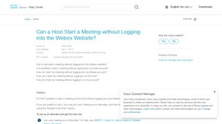 
                            6. Can a Host Start a Meeting without Logging into the Webex Website?
