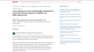 
                            9. Can a web proxy server steal the login credentials of a user who ...