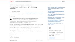 
                            10. Can a WhatsApp business profile be used on multiple devices? - Quora