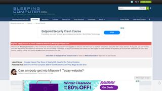 
                            10. Can anybody get into Mission 4 Today website? - General Security ...