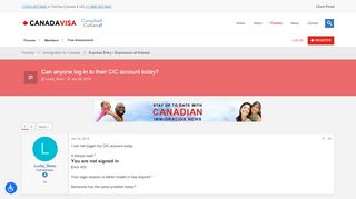 
                            8. Can anyone log in to their CIC account today? - Canadavisa.com
