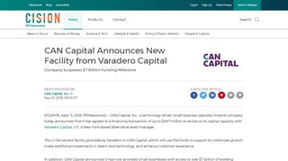 
                            9. CAN Capital Announces New Facility from Varadero Capital