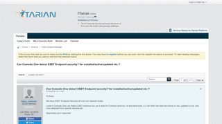 
                            9. Can Comodo One detect ESET Endpoint security? - ITarian Forum ...