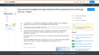 
                            1. Can connect to postgres through localhost without password but not ...