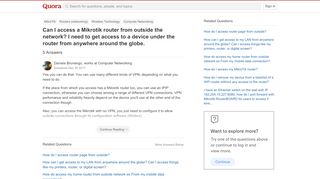 
                            4. Can I access a Mikrotik router from outside the network? I need to ...