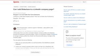 
                            10. Can I add Slideshare to a LinkedIn company page? - Quora