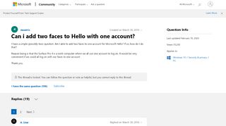 
                            3. Can i add two faces to Hello with one account? - Microsoft Community